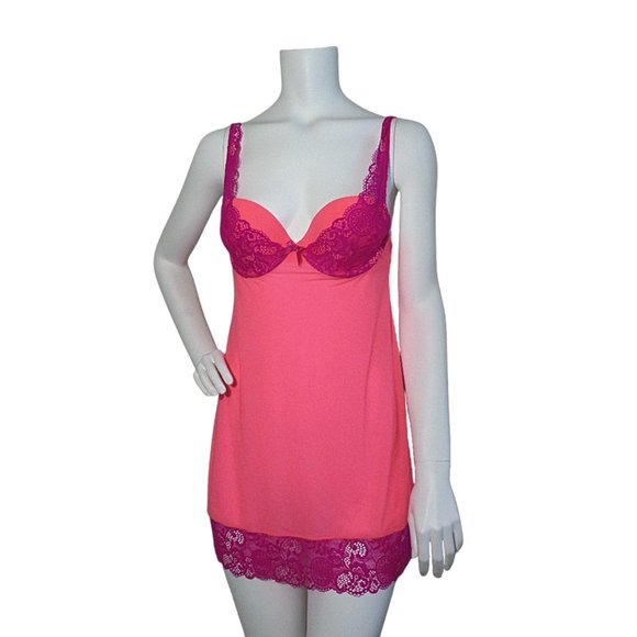 Victoria's Secret | Pink Lace Sheer Slinky Babydoll (NWT) - Picture 1 of 5